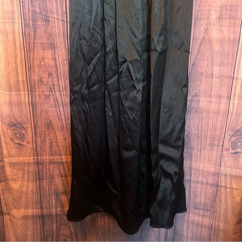 ZARA WOMAN CONTRAST MIDI DRESS ZW COLLECTION V-NECK WIDE STRAP Size XS - Picture 7 of 10